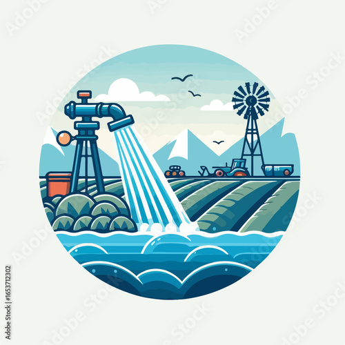 water irrigation vector illustration