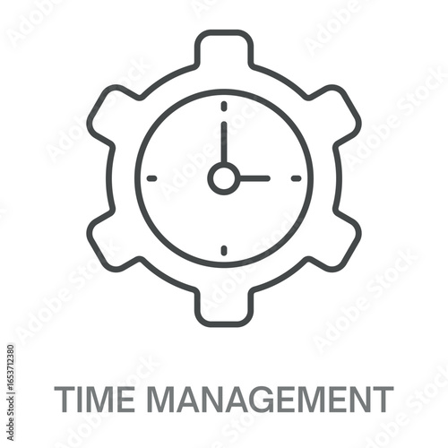 Time Management Simple Style Design Outline Symbol Illustration