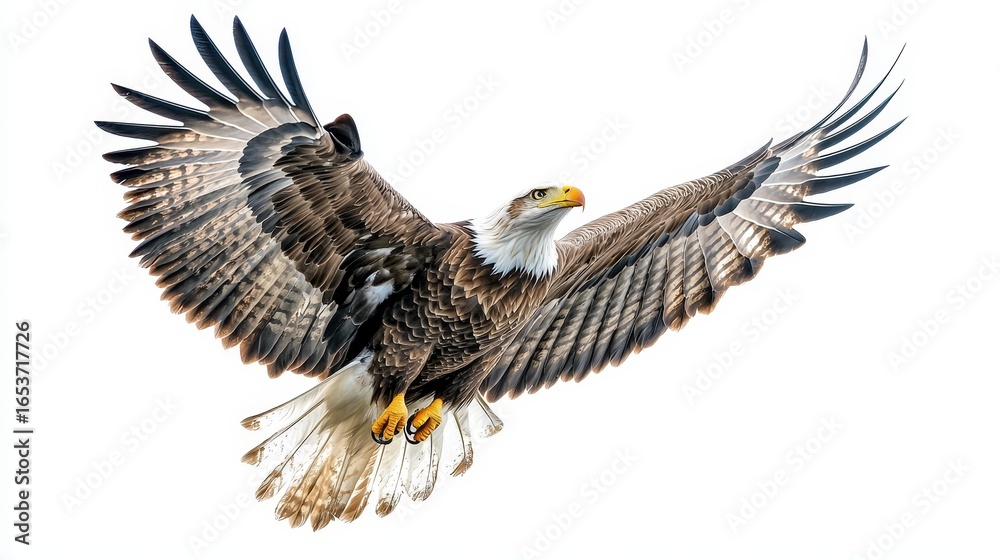 Obraz premium Birds of prey White tailed eagle isolated on white background flying bird