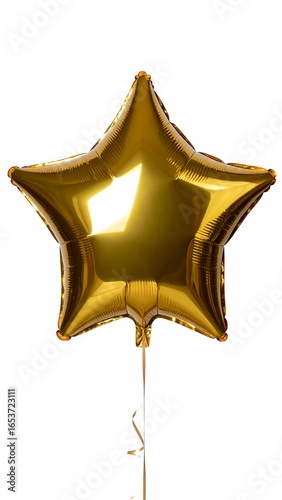 Gold star-shaped balloon