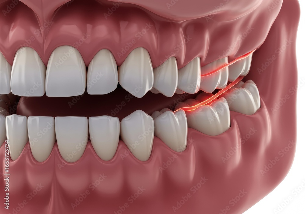 Fototapeta premium x-default 3D rendering of teeth with gum inflammation