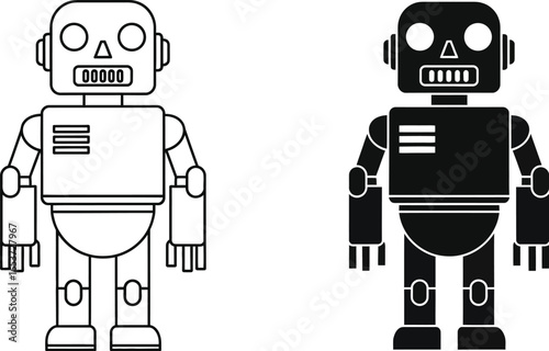 Robot illustration vector ai drawing design machine learning
