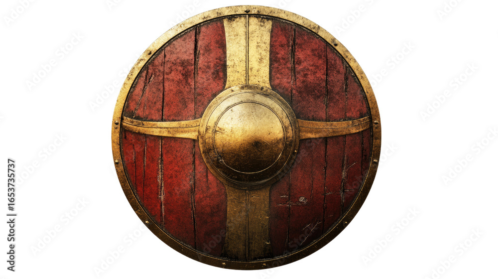 Fototapeta premium Spartan shield on white background