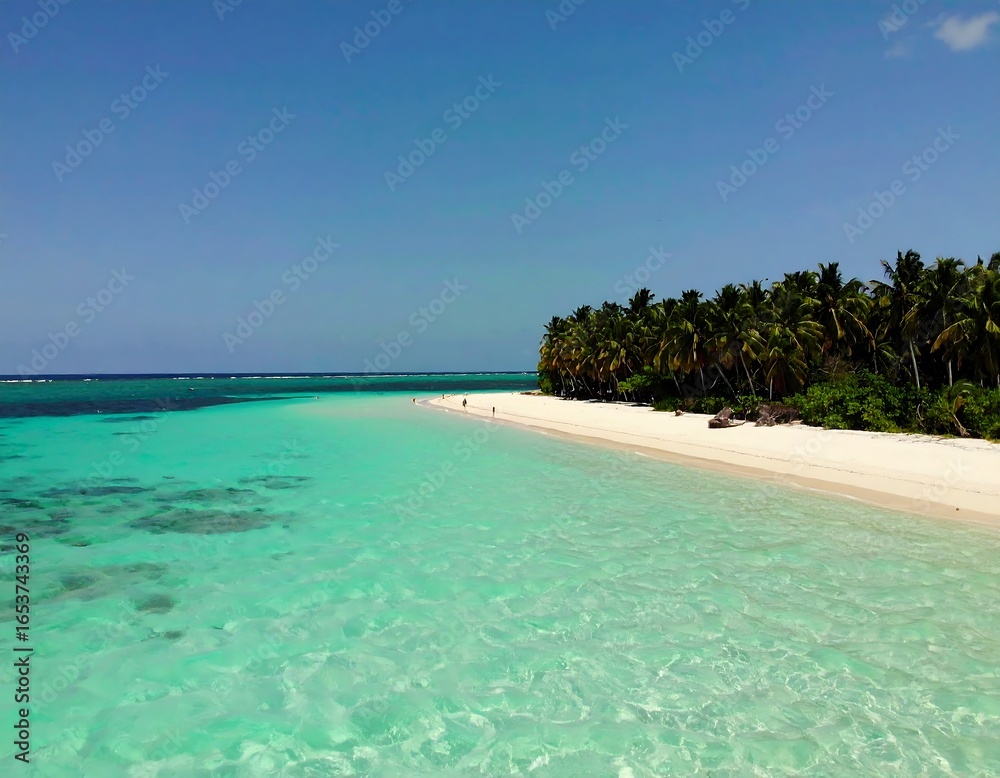 Fototapeta premium Pristine tropical beach with turquoise water