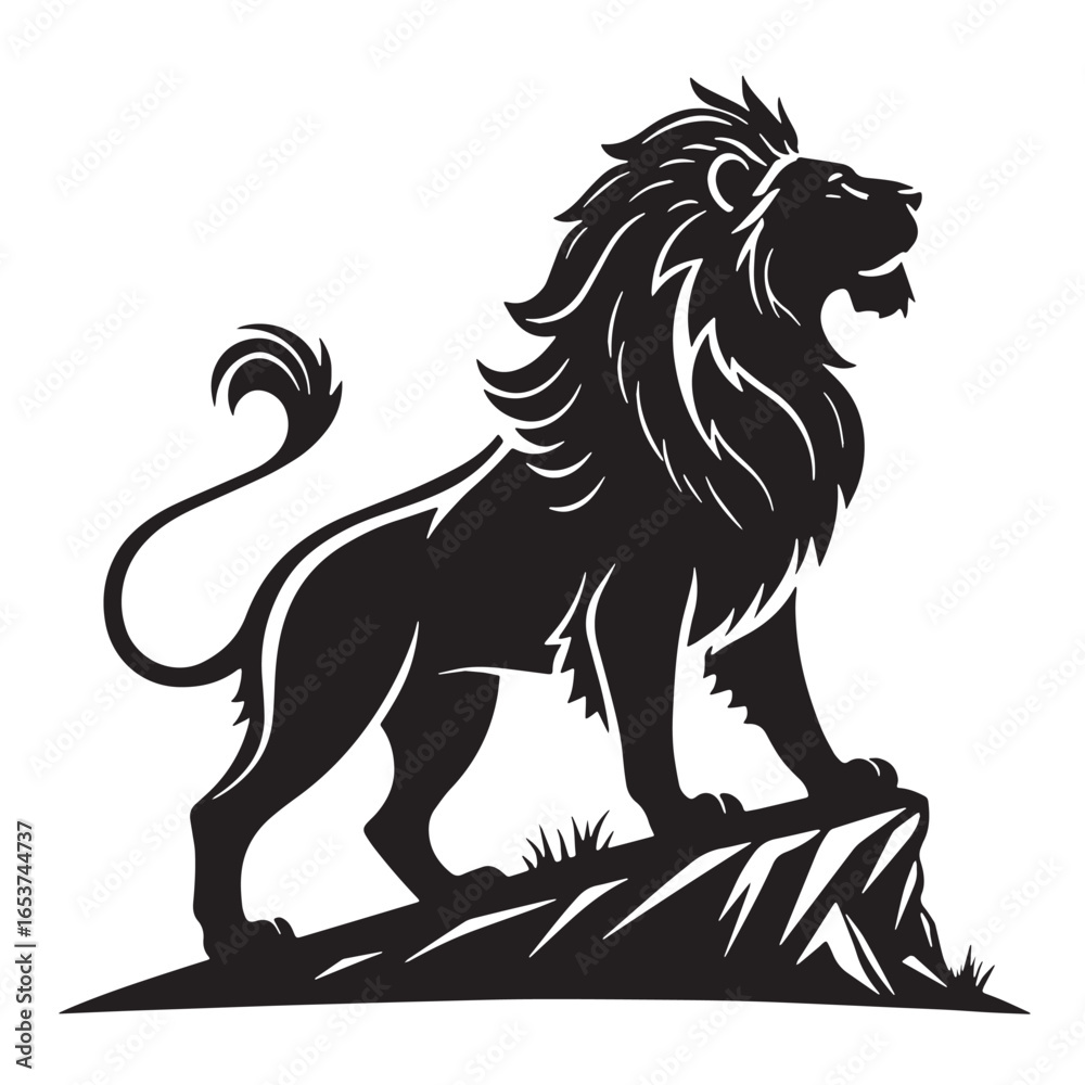 Obraz premium black leo Silhouette Vector, High Quality Illustration on White Background