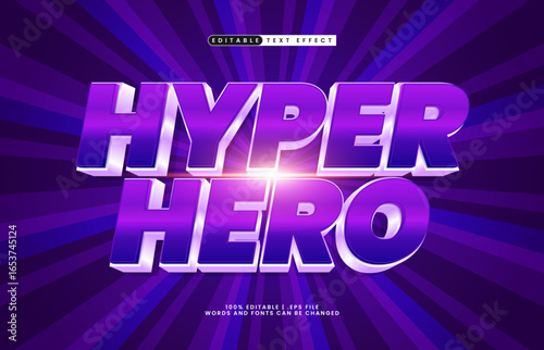 hyper hero editable text effect with a superhero and brave text effect