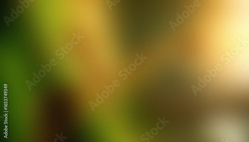 Golden light illuminates abstract green and yellow background