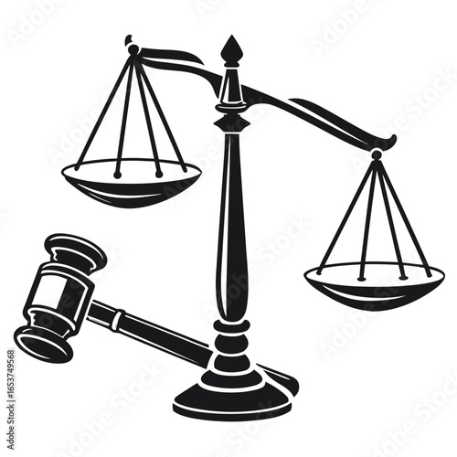 Justice scales and gavel concept in law