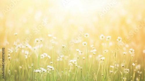 Field of blooming daisies under sunny sky