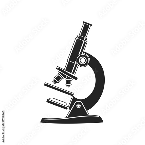Magnificent Microscope: A meticulously crafted monochrome depiction of a classic microscope, ready to unveil the unseen wonders of the world with its scientific and technological elegance.