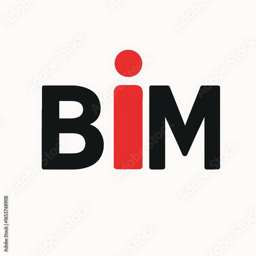 Vector of BIM text acronym. Symbol abbreviation of BIM Building Information Modeling