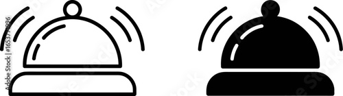 Service bell vector icon hotel reception call assistance