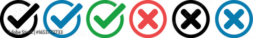 Check mark and cross symbols for correct and incorrect