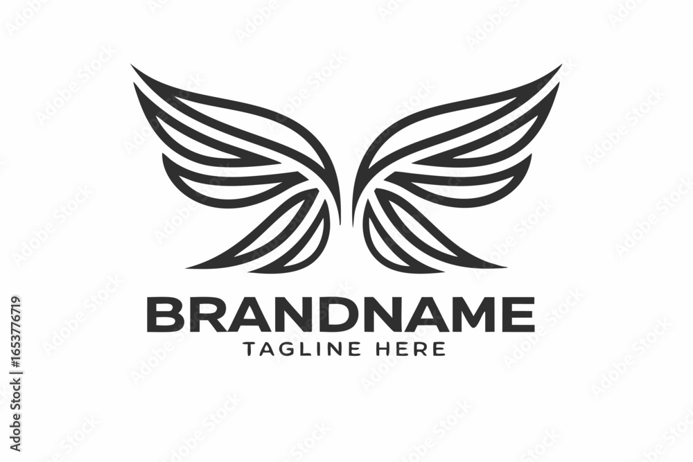 Abstract Winged Emblem with White Background Modern Design Abstract Winged Emblem with White Background Modern Design
