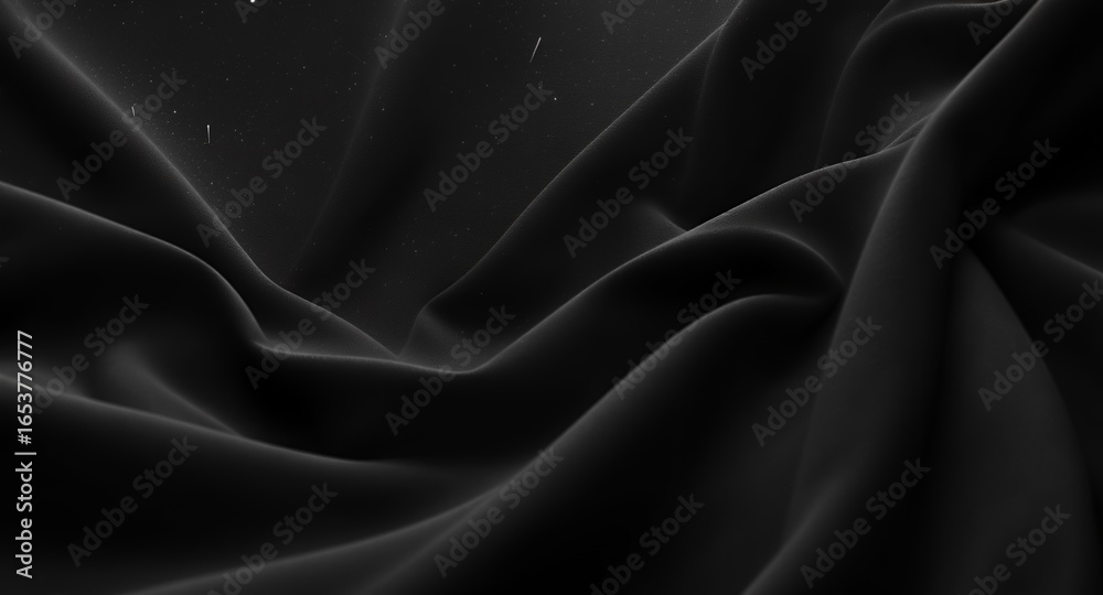 Fototapeta premium Luxurious Black Drape Fabric Texture Elegant Sophisticated Material for Design