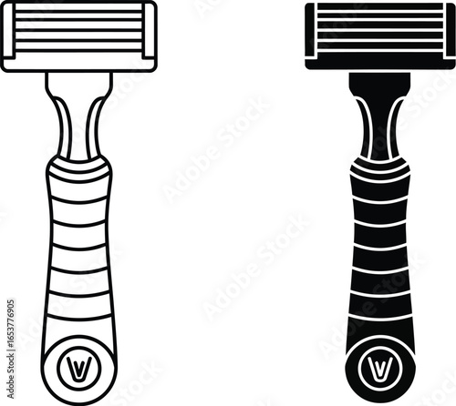 Razor blade vector illustration for shaving and personal care editable