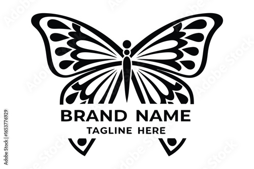Butterfly Wing, Butterfly Vector, Logo Design, Brand Name, White Background