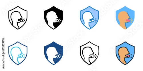 Whistleblower Protection icon set multiple style collection 
