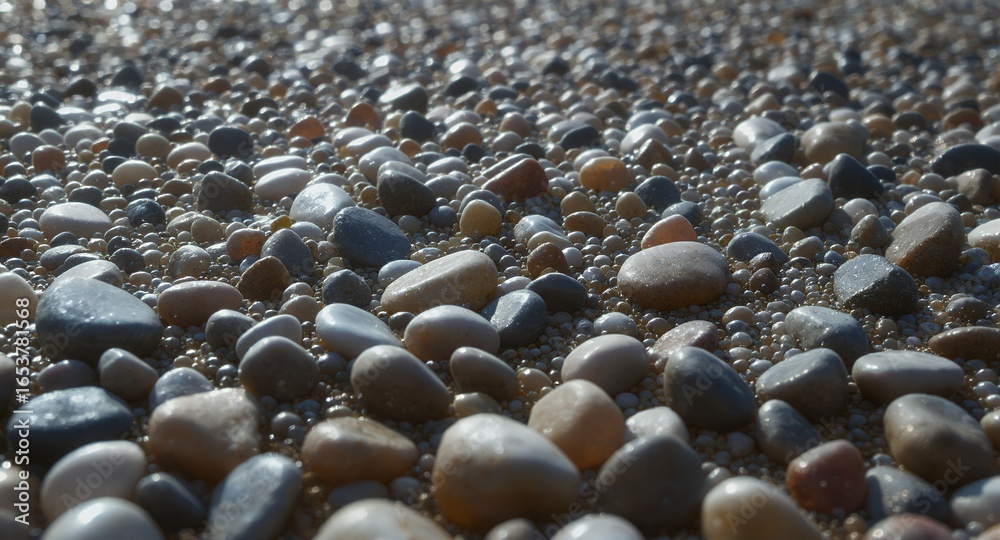 Obraz premium Smooth Pebbles and Fine Sand Texture High-Resolution Stock Photo