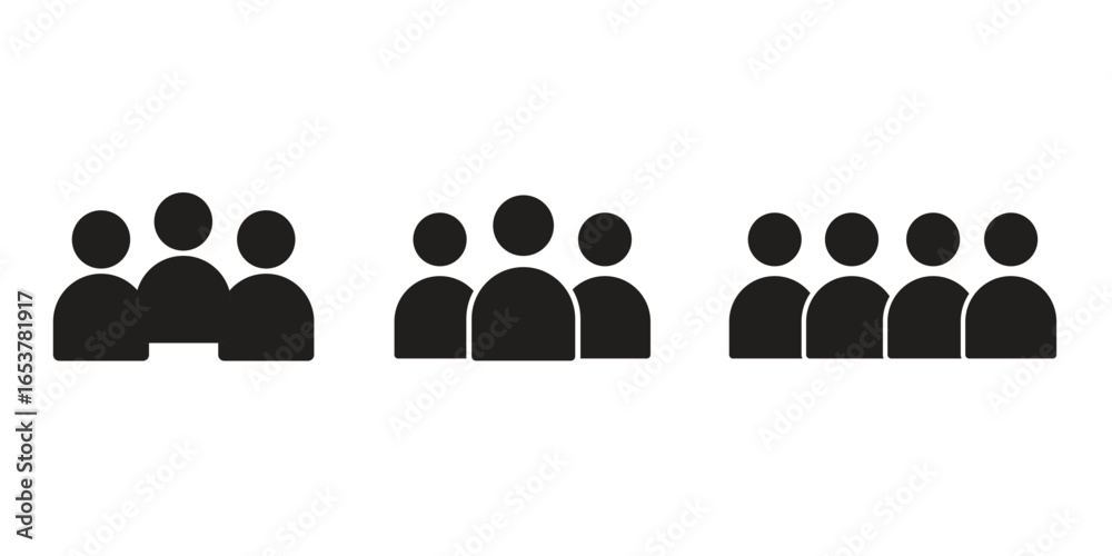 Fototapeta premium Multiple Team Size Icons for Scalable Group Management and Organization Charts