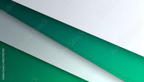 Abstract Geometric Design With Diagonal Green And White Lines Creating a Modern Background