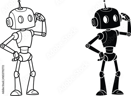 Robot illustration ai generated cartoon character design vector