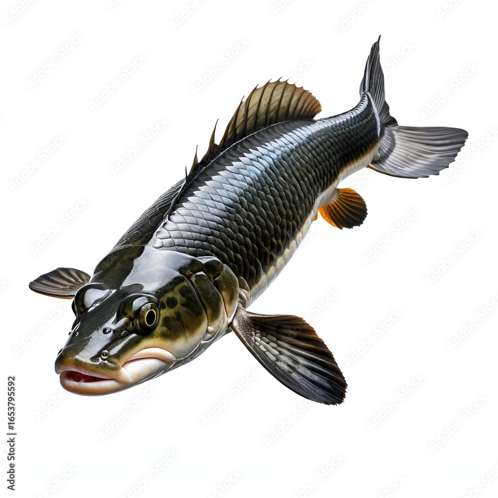 Fototapeta premium Giant Snakehead Fish on White Background