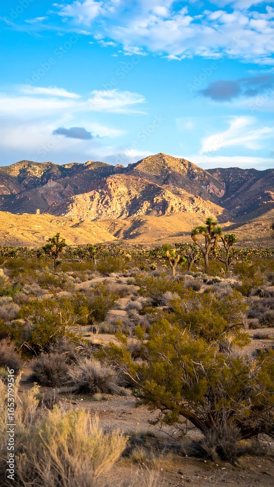 Fototapeta premium Desert mountain vista at sunset