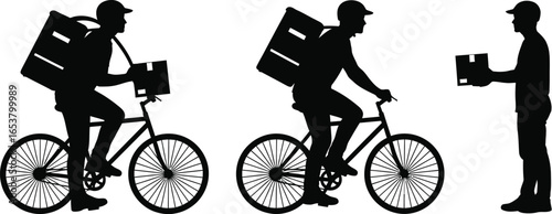 Speedy bicycle delivery service bringing packages to customers
