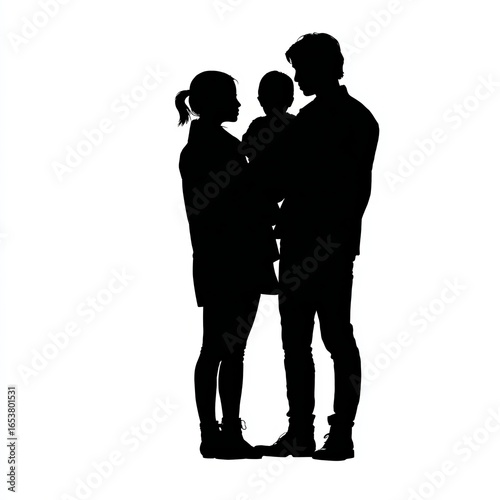 Wallpaper Mural A silhouetted image of a family with a man, woman, and child, conveying a sense of unity and togetherness. Torontodigital.ca