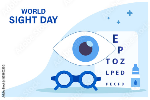 World sight day concept vector illustration