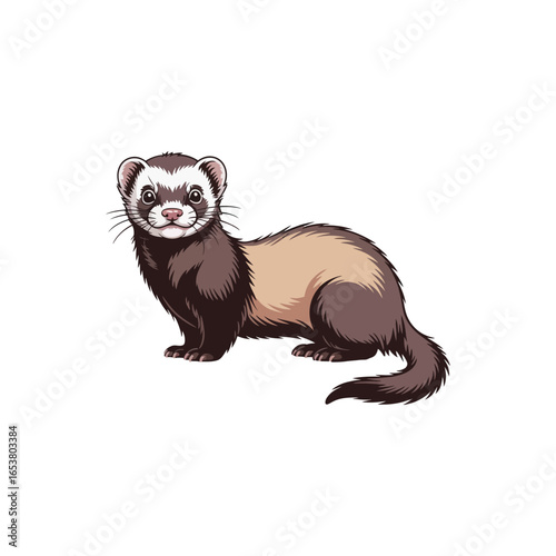 Vintage ferret vector illustration