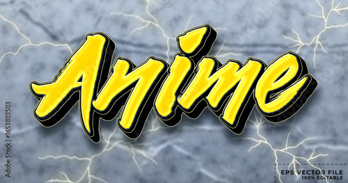 Anime style editable text effect