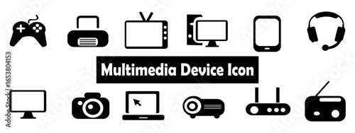 Multimedia Device Icon. games, gaming, technology, gadget. 
