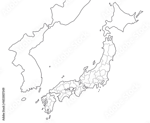 map of Korea and Japan