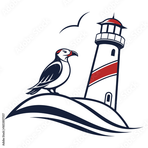 lighthouse on white background