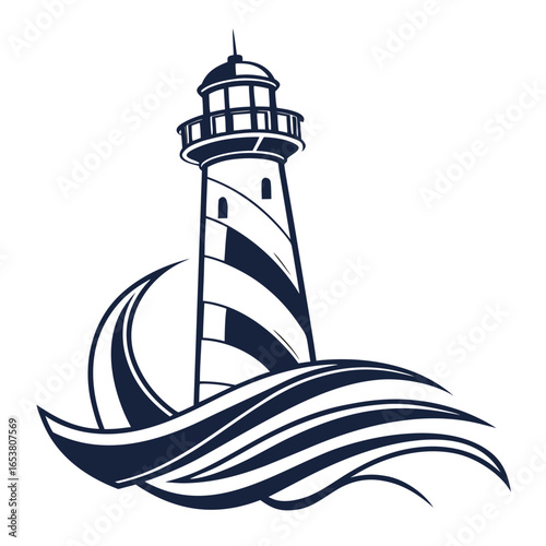 lighthouse on white background
