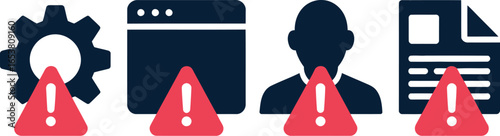 System error alert warning notification problem icon concept