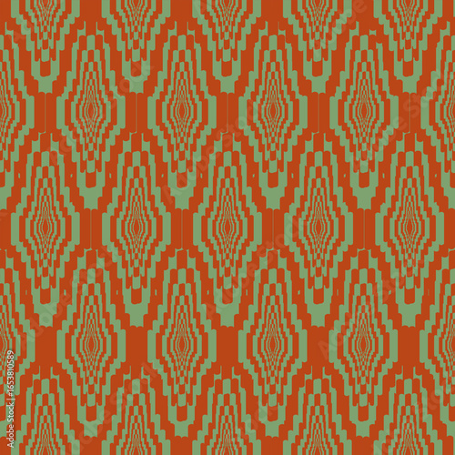 Ikat-style works are suitable for fashion fabric patterns bright interior decorations and various appliances.