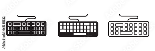 Keyboard icon sheet black style collection