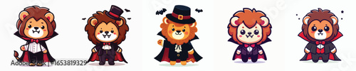 vector lion cute cosplay dracula