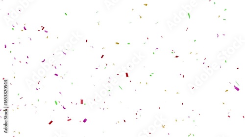 3D confetti explosion with transparent background. Celebration Party Burst Effect. Confetti Particles failing with luma Matte Channel. 4k stock video.