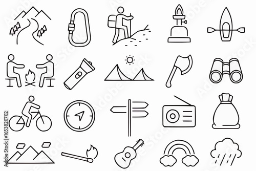 Outline camping equipment