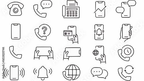 Various phone line icons