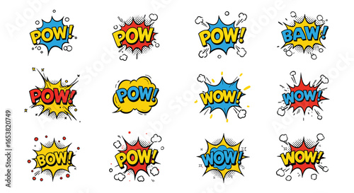Comic Book Sound Effects Pop Art Explosions
