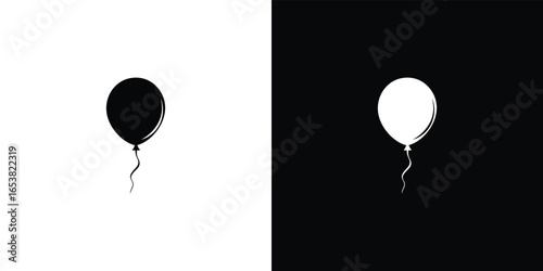 Duality of a balloon black and white contrast