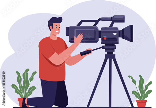 Vector illustration of cameramen