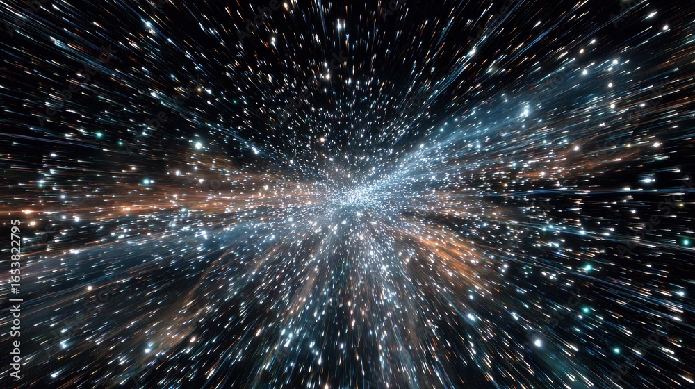 Obraz premium A breathtaking view captures the infinite expanse of space filled with vibrant stars and galaxies, showcasing the beauty of the universe in all its glory.