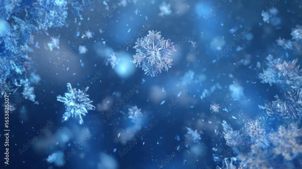 Delicate snowflakes are falling gracefully against a deep blue backdrop, creating a serene winter atmosphere. Each flake sparkles under the soft light, evoking a sense of calm. Delicate snowflakes are falling gracefully against a deep blue backdrop, creating a serene winter atmosphere. Each flake sparkles under the soft light, evoking a sense of calm.