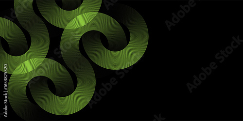 Halftone circular dots frame. Isolated circle dots texture on light green background. Dotted spray texture. black and light green spiral circle sound wave logo abstract design element